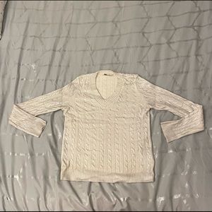 Laminated effect, knitted, silver sweater